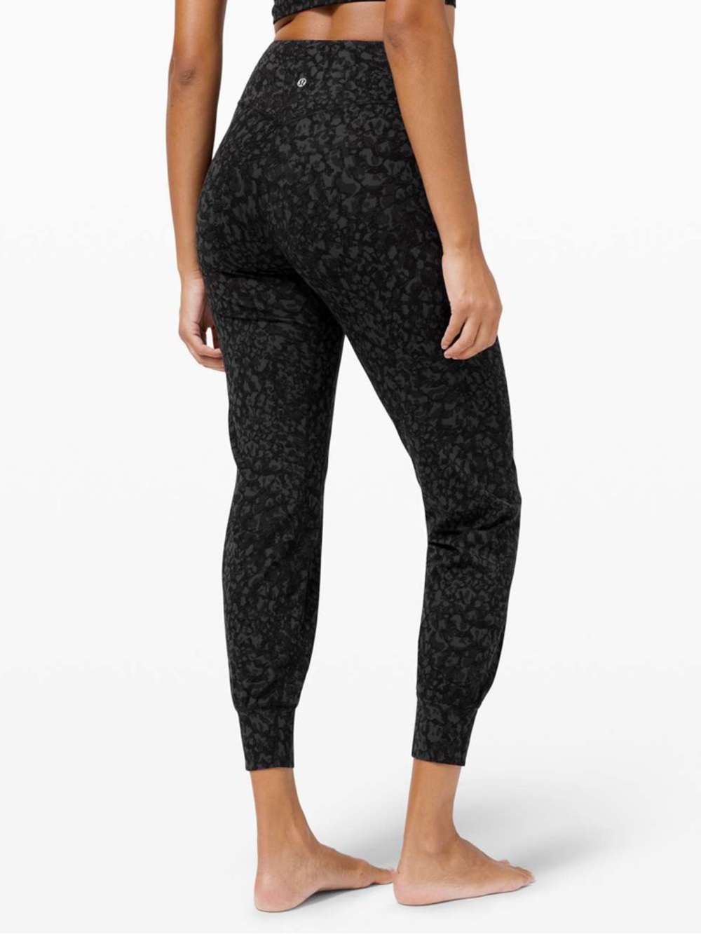 Lululemon Align High Rise Jogger Pant Black Gray Camo Animal Print Size 6